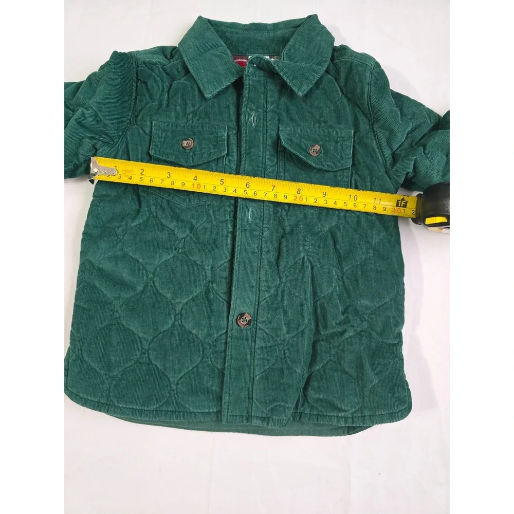 Carters Toddler Boys Green Quilted Corduroy Shirt Jacket Shacket 24M New